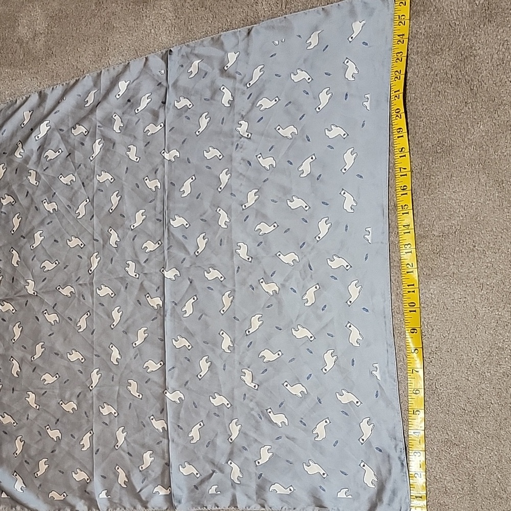 Gray Scarf with White llama Pattern - Picture 2 of 5